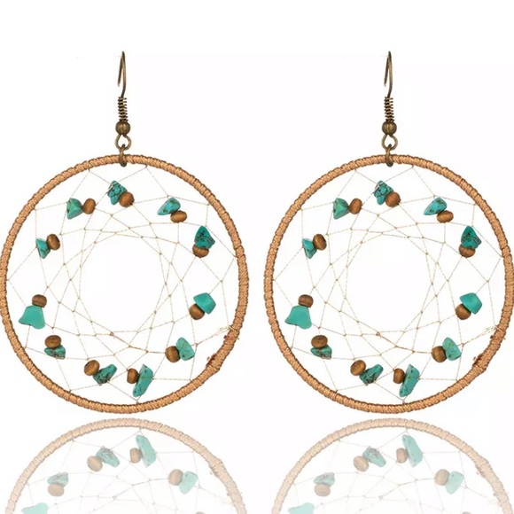 Jewelry - SOLD OUT Western Bohemian Turquoise Dream Catcher Earrings